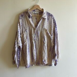 Zara tie dye button up sz XL
